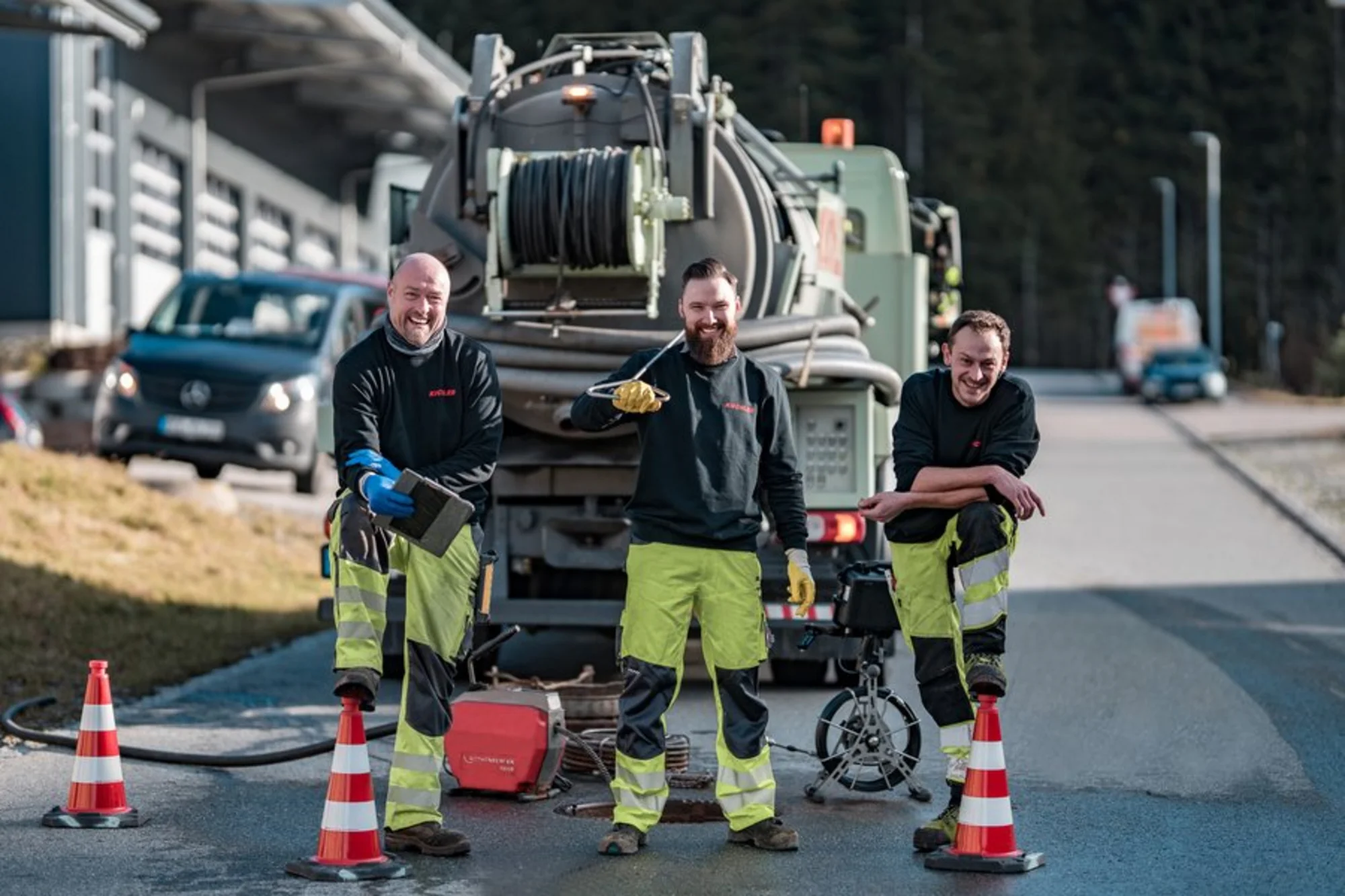 Saugbagger Alzey bei Saugbaggerarbeiten im Einsatz